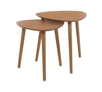 WELL HOME MOBILIARIO & DECORACIÓN Juego de 2 mesas auxiliares con Tablero de Borde Inclinado