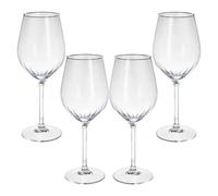 Juego de 4 Copas de vino de 500ml Diseño de rayas Ø6,3x23,2cm