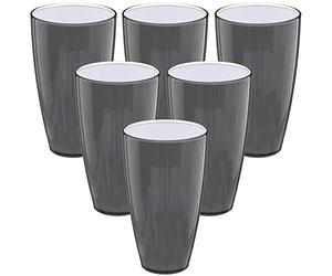 WELL HOME MOBILIARIO & DECORACIÓN Juego de 6 vasos gris WellHome.