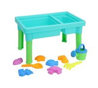WELL HOME MOBILIARIO & DECORACIÓN Juego de Mesa de Arena y Agua con 10 Piezas - Incluye Moldes, Rastrillo, Pala y Regadera - Material Resistente y Ligero