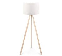 WELL HOME MOBILIARIO & DECORACIÓN Lámpara de pie 115 cm. blanco/roble, tipo E 27 Max 60 W (Bombilla Incandescente) Max 20 - 25 W (Bombilla de Bajo Consumo) Max 9 - 15 W (Bombilla LED)