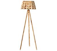 WELL HOME MOBILIARIO & DECORACIÓN Lámpara de pie 143 cm. pino natural efecto quemado, tipo E 27 Max 45 - 60 W