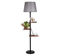 WELL HOME MOBILIARIO & DECORACIÓN Lámpara de pie con Estructura de metal color Negro Gris