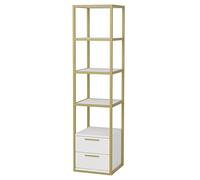 WELL HOME MOBILIARIO & DECORACIÓN Librería, 100% Tablero de aglomerado rechapado en melamina, Color Oro Blanco
