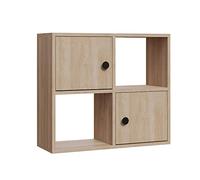 WELL HOME MOBILIARIO & DECORACIÓN Librería, 100% Tablero de aglomerado rechapado en melamina, Color Roble