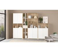 WELL HOME MOBILIARIO & DECORACIÓN Librería Baja Pisuerga Jackson Hickory 80x35x124 cm/Estantería Baja para Salón, Despacho o Dormitorio con Diseño Moderno