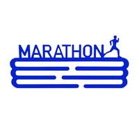 WELL HOME MOBILIARIO & DECORACIÓN Medallero Maratón Azul con Capacidad para 15 medallas, 5cm-Regalo para Runners, Adultos Unisex, 30x13,5 cm