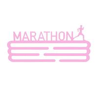 WELL HOME MOBILIARIO & DECORACIÓN Medallero Maratón Rosa Palo con Capacidad para 15 medallas, 5cm-Regalo para Runners, Adultos Unisex, 30x13,5 cm