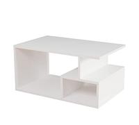 WELL HOME MOBILIARIO & DECORACIÓN Mesa Auxiliar,100% Tablero de aglomerado rechapado en melamina, Color Blanco