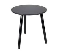 WELL HOME MOBILIARIO & DECORACIÓN Mesa Auxiliar Ø40x41cm en MDF con Patas de Madera de Pino y Acabado en Negro