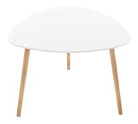 WELL HOME MOBILIARIO & DECORACIÓN Mesa Auxiliar Blanca Estilo escandinavo, 3 Patas oblicuas y Panel Triangular de Bordes contorneados