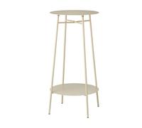 WELL HOME MOBILIARIO & DECORACIÓN Mesa Auxiliar de Hierro 2 Niveles en Color Blanco Roto Ø35x60cm