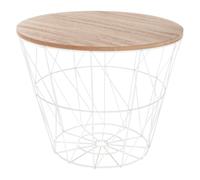 WELL HOME MOBILIARIO & DECORACIÓN Mesa Auxiliar de Metal Blanco 'Kumi' Ø38x30,5cm