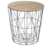 WELL HOME MOBILIARIO & DECORACIÓN Mesa Auxiliar de Metal Negro Kumi Ø40cm, D.40x41