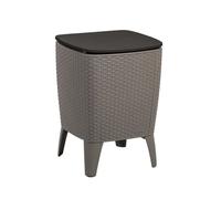 WELL HOME MOBILIARIO & DECORACIÓN - Mesa Auxiliar 28L para Exterior con Enfriador de Bebidas, Tapa Deslizante y Extraible, Resistente a la Intemperie H.58cm
