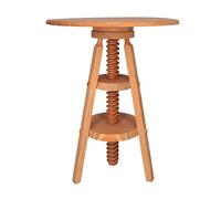 WELL HOME MOBILIARIO & DECORACIÓN Mesa giratoria en Madera de Pino Acabado en Barniz, 59,5x59,5x65 cm