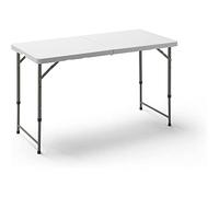 WELL HOME MOBILIARIO & DECORACIÓN Mesa Plegable Multifuncional de Altura Regulable 120 x 60 x 52,5-75 cm, con asa para su Desplazamiento