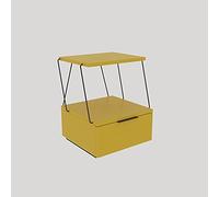 WELL HOME MOBILIARIO & DECORACIÓN Mesilla,100% Tablero de aglomerado rechapado en melamina, Color Amarillo