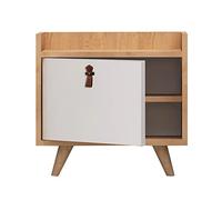 WELL HOME MOBILIARIO & DECORACIÓN Mesilla,100% Tablero de aglomerado rechapado en melamina, Color Roble Blanco