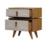 WELL HOME MOBILIARIO & DECORACIÓN Mesilla,100% Tablero de aglomerado rechapado en melamina, Color Roble Blanco