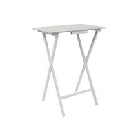 WELL HOME MOBILIARIO & DECORACIÓN Mesita Auxiliar Rectangular Plegable, Acabado en Blanco, 48x35x64 cm