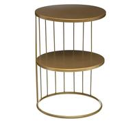 WELL HOME MOBILIARIO & DECORACIÓN Mesita Decorativa de Interior, Color Dorado, 3 Niveles, 52 cms.