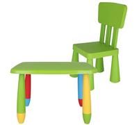 WELL HOME MOBILIARIO & DECORACIÓN Mesita Rectangular Verde y 1 Silla Infantil