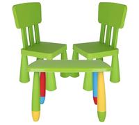 WELL HOME MOBILIARIO & DECORACIÓN Mesita Rectangular Verde y 2 Silla Infantil