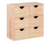 WELL HOME MOBILIARIO & DECORACIÓN Miniblock 6 cajones en Madera de Pino, 32x14x32