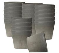 WELL HOME MOBILIARIO & DECORACIÓN Nova Vita línea Leonardo 20 Unidades de idénticas macetas Tipo Cono truncado Ø 10 cm, Gris Claro