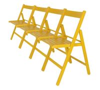 Well Home MOBILIARIO & DECORACIÓN - Pack 4 Sillas Bas en Madera de Haya, Amarilla