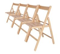 Well Home MOBILIARIO & DECORACIÓN - Pack 4 Sillas Bas en Madera de Haya, Barniz