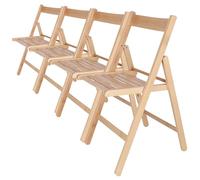 WELL HOME MOBILIARIO & DECORACIÓN - Pack 4 Sillas BAS en madera de haya, acabado barniz
