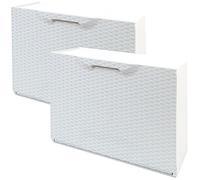 Pack de 2 zapateros en polipropileno color blanco ACABADO RATTAN