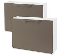 WELL HOME MOBILIARIO & DECORACIÓN Pack de 2 zapateros en polipropileno color marron