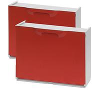 WELL HOME MOBILIARIO & DECORACIÓN Pack de 2 zapateros en polipropileno color rojo