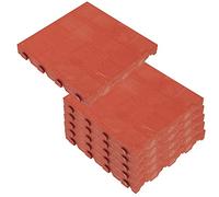 WELL HOME MOBILIARIO & DECORACIÓN Pack de 6 baldosas plásticas para suelo exterior de 39x39x4,8 cm. Superficie total 0,9m2 Colección COMBI - Terracota