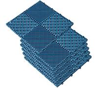 WELL HOME MOBILIARIO & DECORACIÓN Pack de 6 baldosas plásticas para suelo (jardín, terraza, piscina, camping, balcón, exterior) Azul ROMBO, 39,5x39,5x1,7cm (38,5x38,5 Neto) 1m2: 6 baldosas