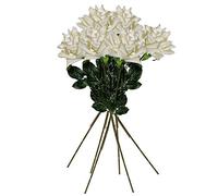WELL HOME MOBILIARIO & DECORACIÓN Pack de 6 Ramos de Rosas de 75 cm en Terciopelo Color Blanco