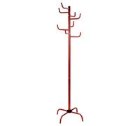 WELL HOME - Perchero tree metalico rojo con 8 perchas, 50x50x183 cm