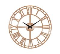 WELL HOME MOBILIARIO & DECORACIÓN Reloj de Pared Circular Metal Decorativo con Estilo numeros Romanos Cobre