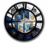 WELL HOME MOBILIARIO & DECORACIÓN Reloj Decorativo MDF Dorado y Azul