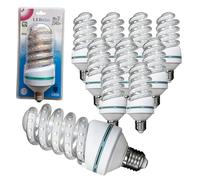WELL HOME MOBILIARIO & DECORACIÓN Set de 10 Bombillas LED de Luz cálida 24W, 2040 lúmenes, tamaño 180 x Ø 61 mm; Temperatura Kelvin 3000k; LED en formato ESPIRAL