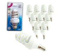 WELL HOME MOBILIARIO & DECORACIÓN Set de 10 Bombillas LED de Luz cálida 7W, 590 lúmenes, tamaño 115 x Ø 49 mm; Temperatura Kelvin 3000k; LED en formato ESPIRAL