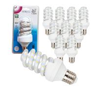 WELL HOME MOBILIARIO & DECORACIÓN Set de 10 Bombillas LED de Luz cálida 9W, 750 lúmenes, tamaño 120 x Ø 49 mm; Temperatura Kelvin 3000k; LED en formato ESPIRAL