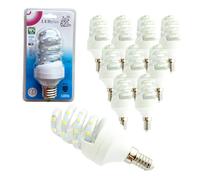 WELL HOME MOBILIARIO & DECORACIÓN Set de 10 Bombillas LED de Luz fría 7W, 620 lúmenes, tamaño 115 x Ø 49 mm; Temperatura Kelvin 6000k; LED en formato ESPIRAL