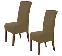 WELL HOME MOBILIARIO & DECORACIÓN Set de 2 fundas de sillas con respaldo antimanchas ALBA Crema