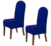 WELL HOME MOBILIARIO & DECORACIÓN Set de 2 fundas de sillas con respaldo redondo antimanchas ALBA Azul