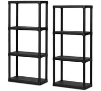 Well Home Mobiliario & Decoración Set de 2 x Estanterías Modulares con 4 Baldas de Plástico