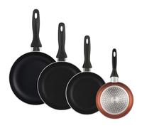 WELL HOME MOBILIARIO & DECORACIÓN Set de 4 Sartenes 16/20/24/28cm de Aluminio prensado, antiadherente, APTAS para inducción, en Cobre metalizado